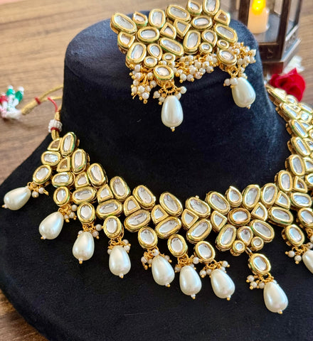 Indian Kundan necklace set, jewelry set, kundan jewelry set
