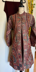 Kashmiri Kani Woolen Long Coat Set