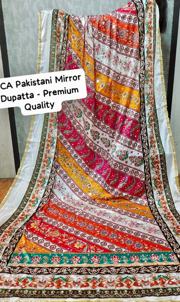 Pakistani wedding mirror dupatta, wrap, scarf, Pakistani silk dupatta