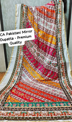 Pakistani wedding mirror dupatta, wrap, scarf, Pakistani silk dupatta