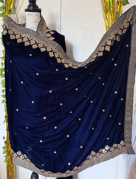 Pakistani velvet shawl, wrap, scarf, luxury velvet shawl