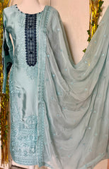 Agha noor inspired ready to wear silk party wear dress
