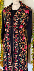 Kashmiri Ari Embroidered Long Coat, Jacket Set