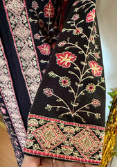 Kashmiri Woolen Embroidered Long Coat With Pants