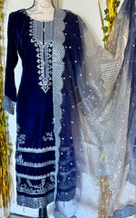 Pakistani designer salwar Kameez velvet party wear