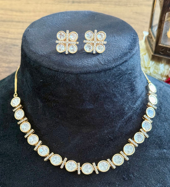 Indian kundan necklace set, Real Kundan necklace set