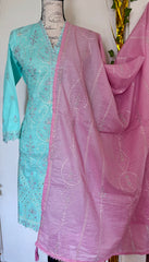 Pakistani designer salwar Kameez cotton embroidered dress