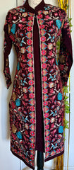 Kashmiri Ari Embroidered  Long Coat Jacket set