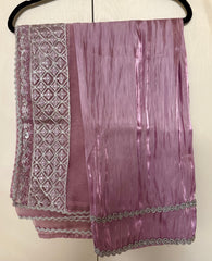 Pakistani Designer Crush Lava Silk Suit, Embroidered Neckline, Organza Dupatta, party wear dress