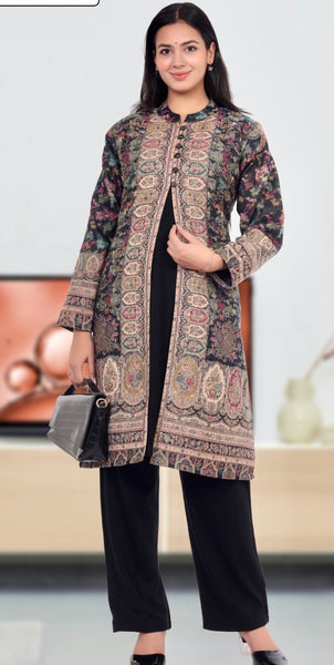 Kashmiri kani coat set, Kashmiri jacket set