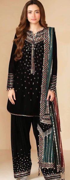Pakistani designer salwar Kameez velvet dress, party wear velvet dress