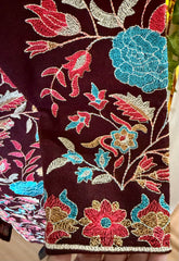 Kashmiri Ari Embroidered  Long Coat Jacket set