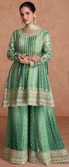 Indian chinnon silk sharara dress for women
