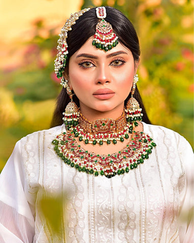 Bridal jewelry set , Indian jadau jewelry set