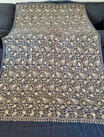 Kashmiri embroidered shawl, scarf, wrap, Kashmiri pashmina shawl