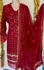 Agha noor inspired Pakistani salwar Kameez party wear dress