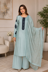 Agha noor inspired ready to wear silk party wear dress