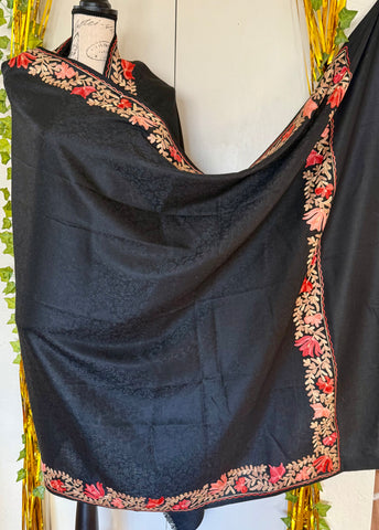 Kashmiri pashmina shawl, wrap, scarf, pashmina embroidered shawl
