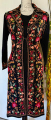 Kashmiri Ari Embroidered Long Coat, Jacket Set