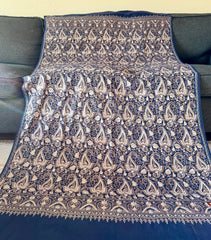 Kashmiri embroidered shawl, scarf, wrap, Kashmiri pashmina shawl