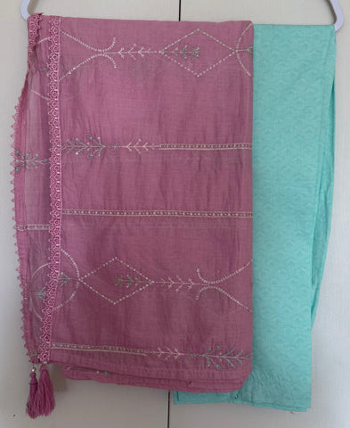 Pakistani designer salwar Kameez cotton embroidered dress