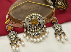 Indian kundan choker set, necklace set