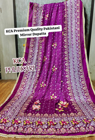 Pakistani mirror wedding dupatta, wrap, scarf, Chinnon silk mirror dupatta