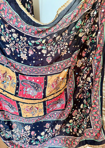Pakistani wedding mirror dupatta, wrap, scarf, Pakistani silk dupatta, Pakistani mirror dupatta