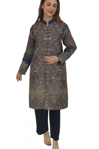 Kashmiri kani coat, jacket set, Kashmiri long coat set