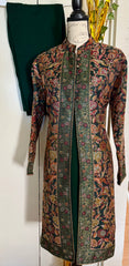 Kashmiri Kani Woolen Long Coat Jacket Set