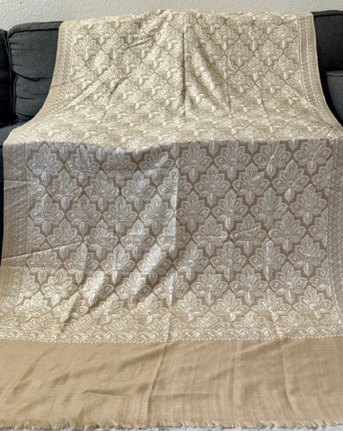 Kashmiri embroidered shawl, scarf, wrap, pashmina embroidered shawl