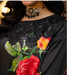 Printed shamoz silk kaftan 3pcs set ,Pakistani semi formal kaftan dress