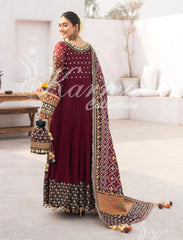 Pakistani designer long party wear maxi dress