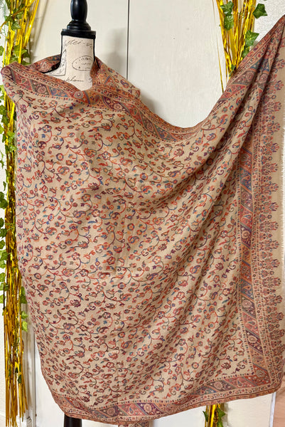 Kashmiri kani pashmina shawl, wrap, scarf, pashmina shawl