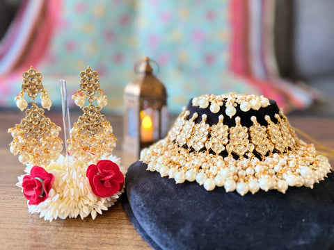 Indian kundan choker set, necklace set