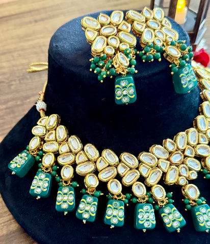 Kundan necklace set, Indian Kundan necklace set, Kundan jewelry