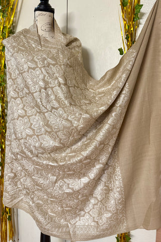Kashmiri embroidered shawl, scarf, wrap, pashmina embroidered shawl
