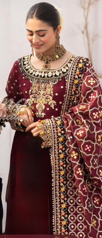 Pakistani designer long party wear maxi dress
