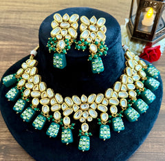 Kundan necklace set, Indian Kundan necklace set, Kundan jewelry