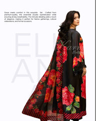 Printed shamoz silk kaftan 3pcs set ,Pakistani semi formal kaftan dress