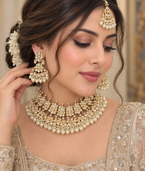Indian kundan choker set, necklace set